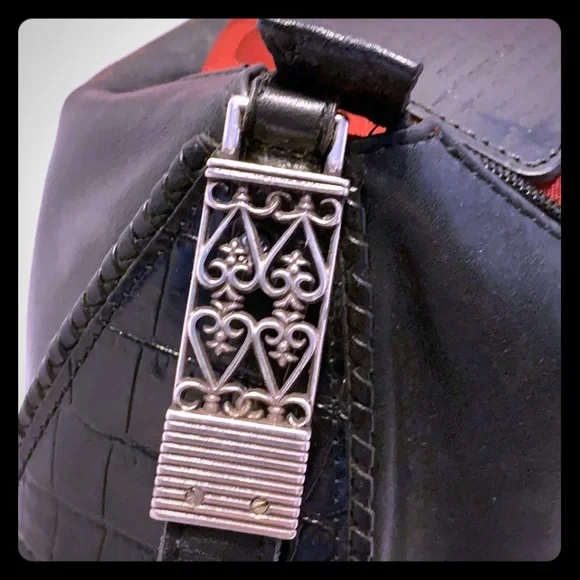 Brighton Black Leather Shoulder Bag NWOT with Beautiful Silver Embellishments - Picture 15 of 16